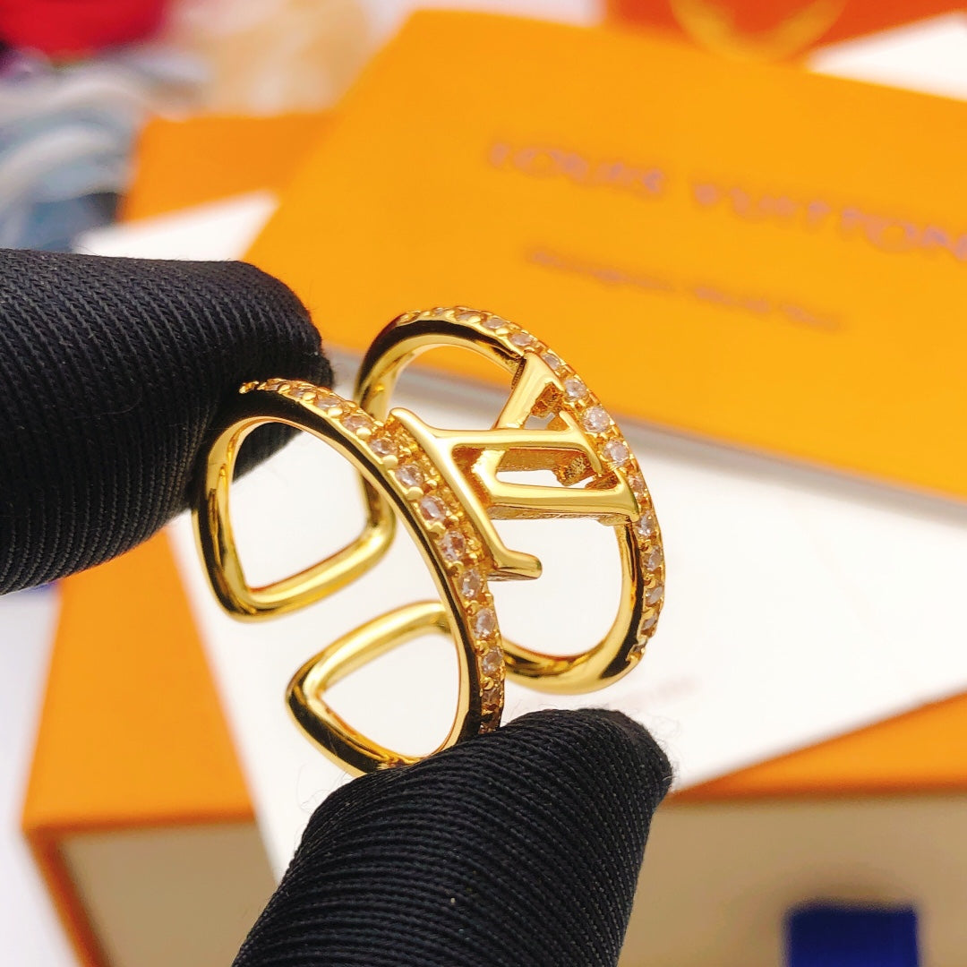 Louis Vuitton Gold-Tone Loop Detail Ring - album image 1