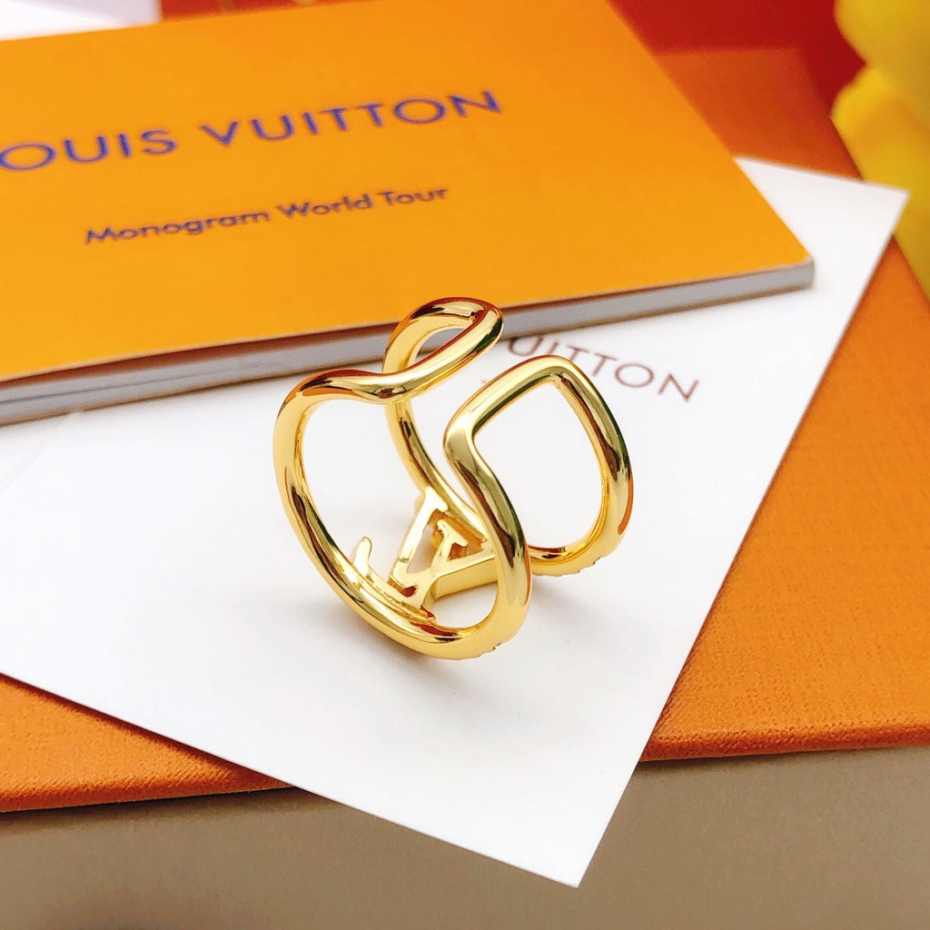 Louis Vuitton Gold-Tone Loop Detail Ring - album image 3