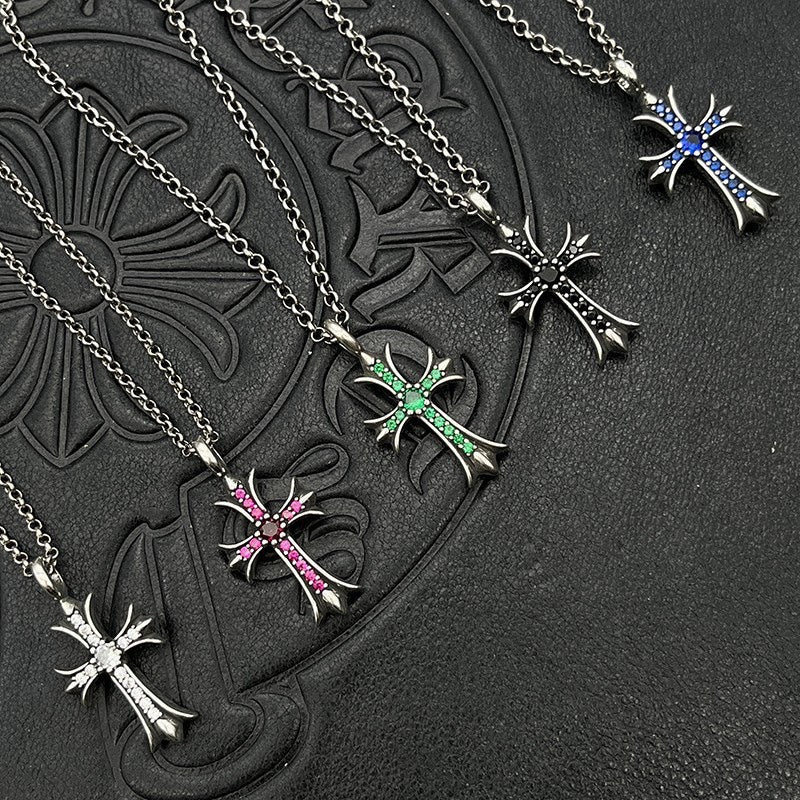 Chrome Hearts Colored Accent Cross Necklace - album image 1