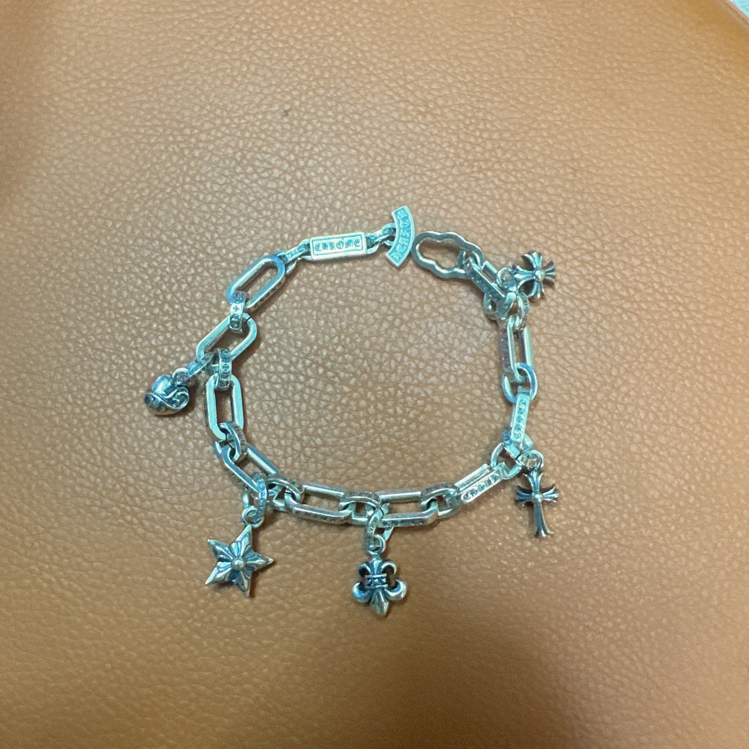 Chrome Hearts Paperclip Charm Silver-Tone Bracelet - album image 3