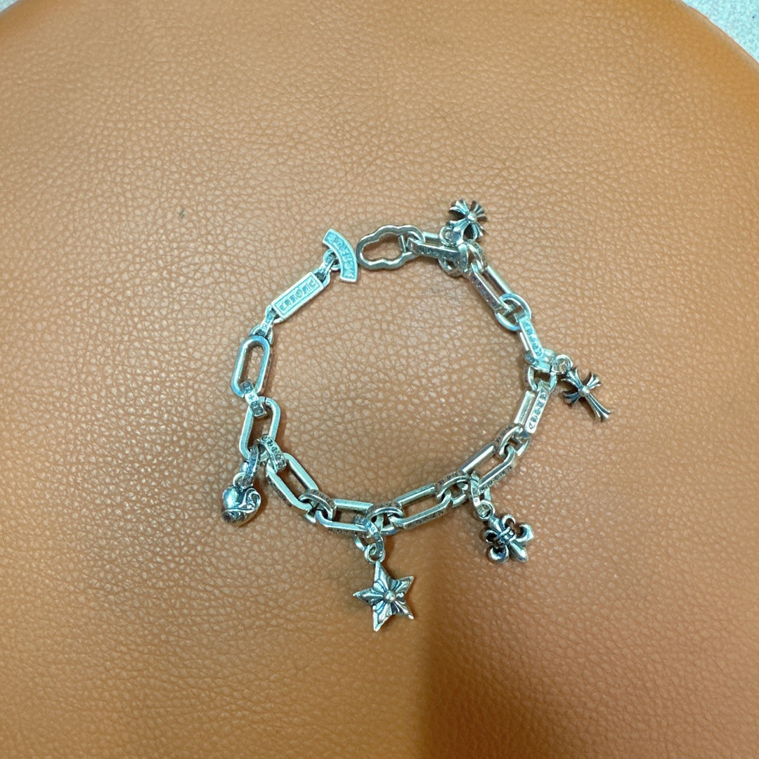 Chrome Hearts Paperclip Charm Silver-Tone Bracelet - album image 2