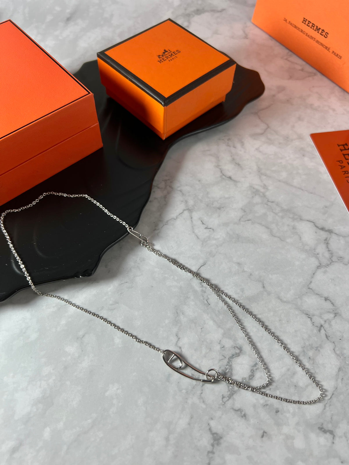 Hermès Silver-Tone Double-Chain Necklace - album image 2