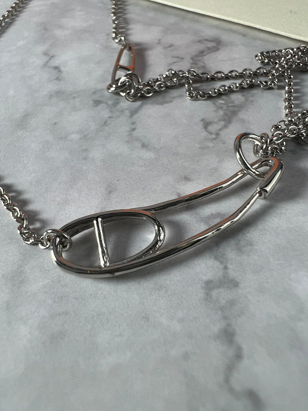 Hermès Silver-Tone Double-Chain Necklace - album image 4