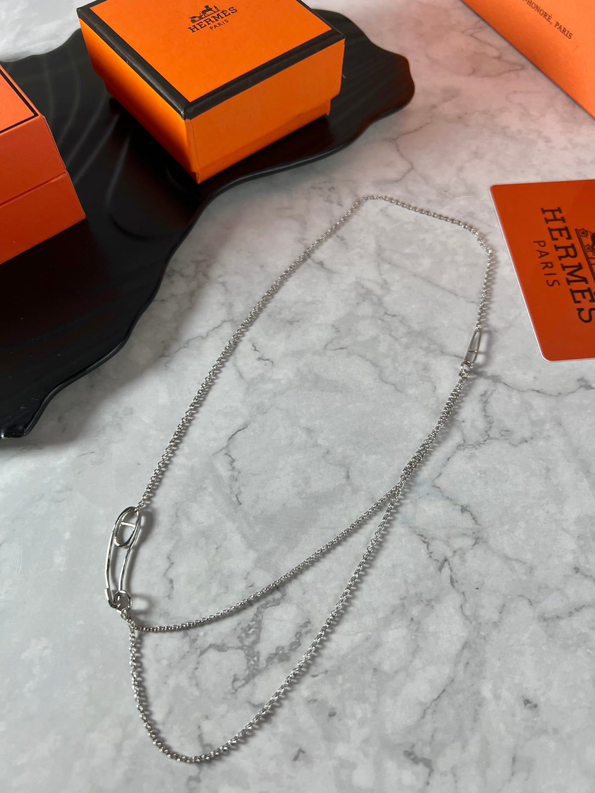 Hermès Silver-Tone Double-Chain Necklace - album image 1