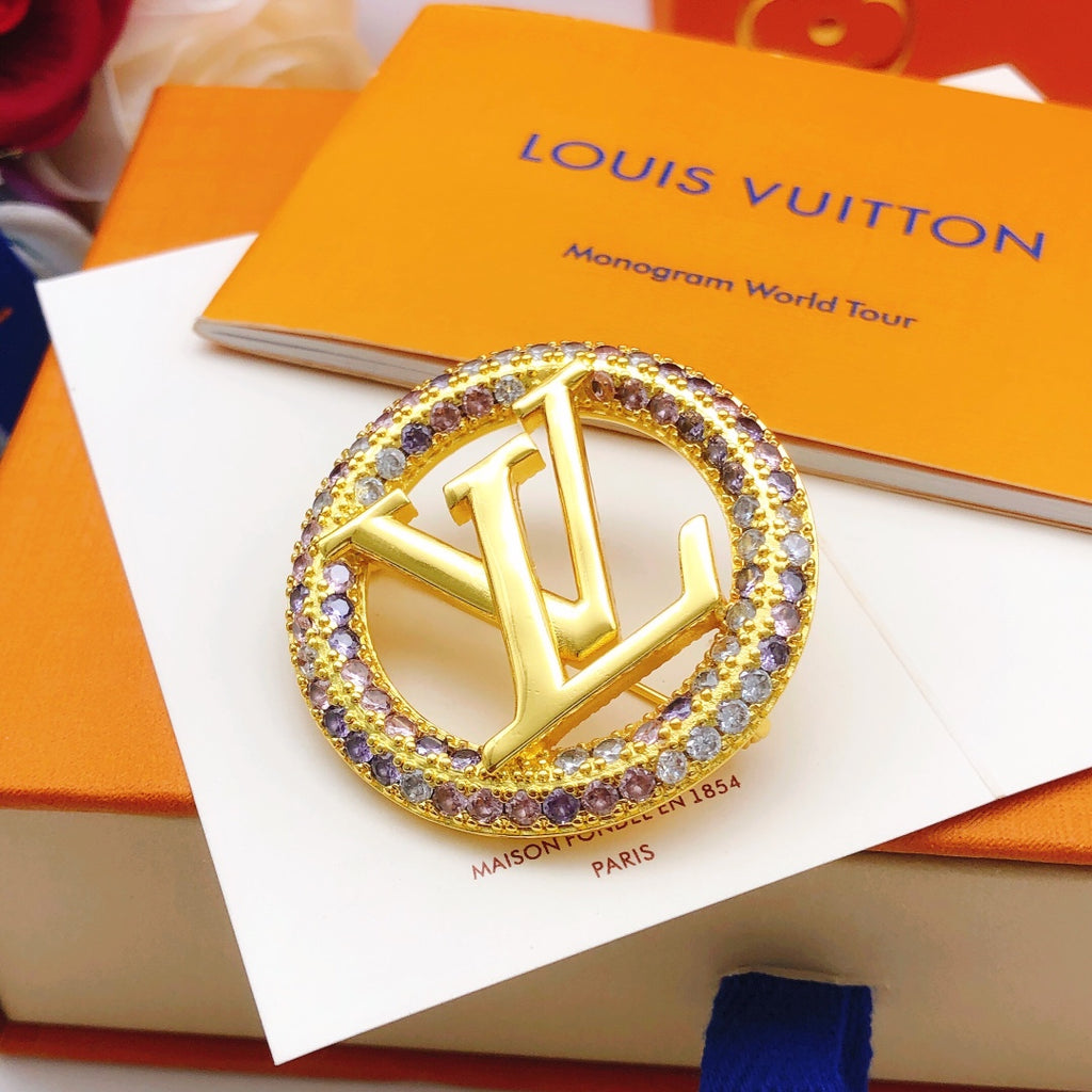 Louis Vuitton Multicolor Crystal Accent Brooch - album image 3
