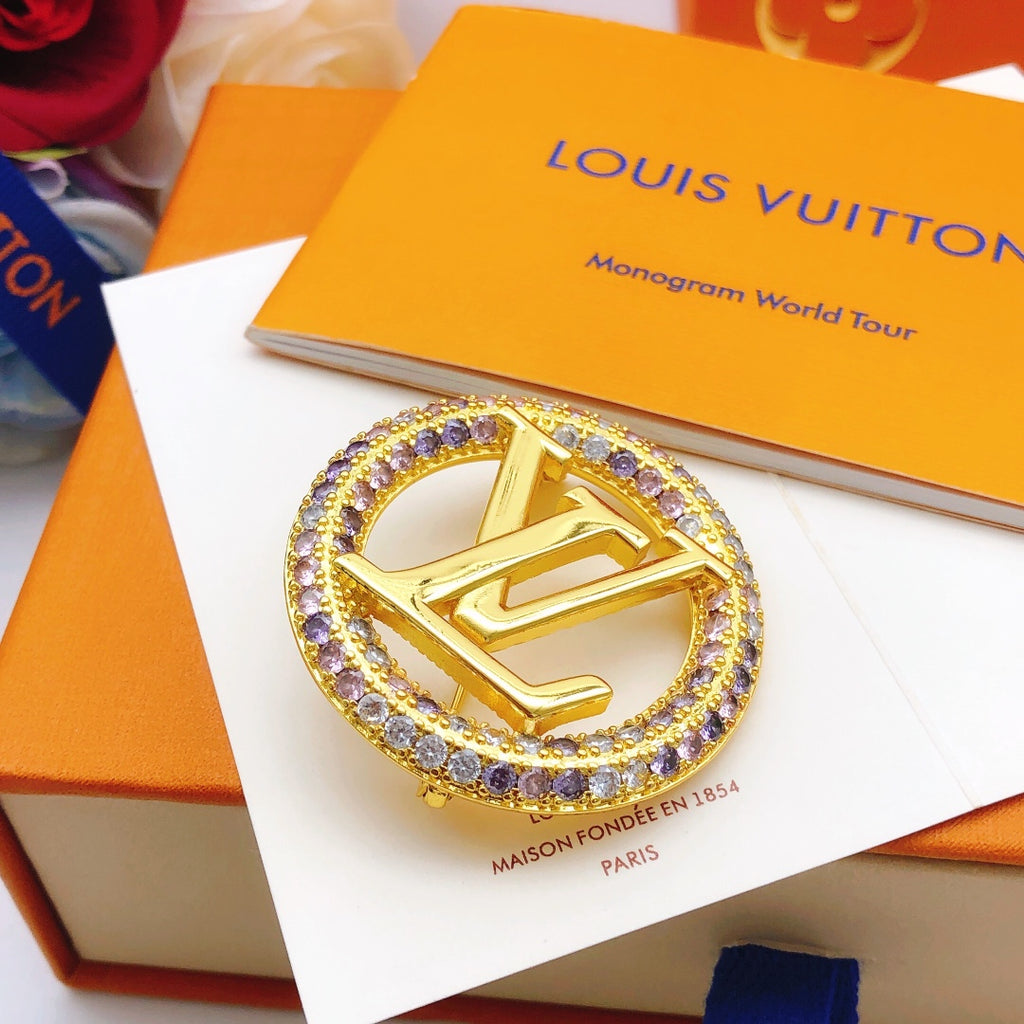 Louis Vuitton Multicolor Crystal Accent Brooch - album image 2