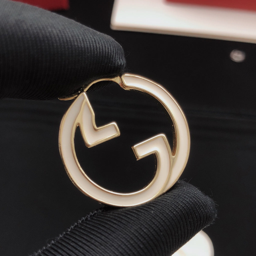 Gucci Enamel White Circular Earrings - album image 7