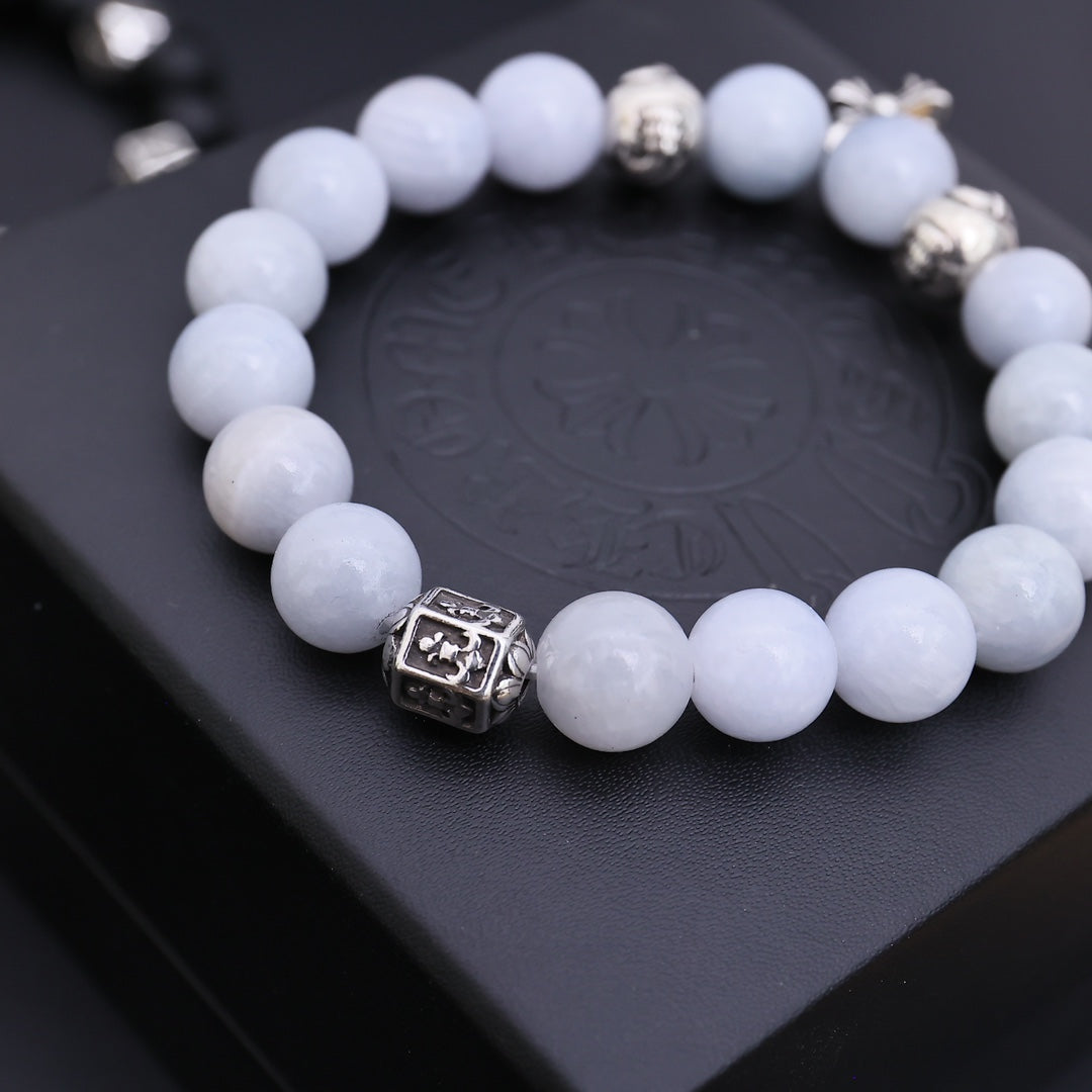 Chrome Hearts White Bead Cross Cluster Bracelet - album image 4
