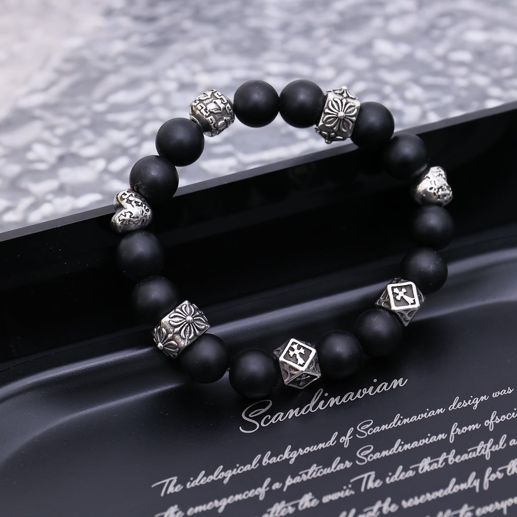 Chrome Hearts White Bead Cross Cluster Bracelet - album image 2
