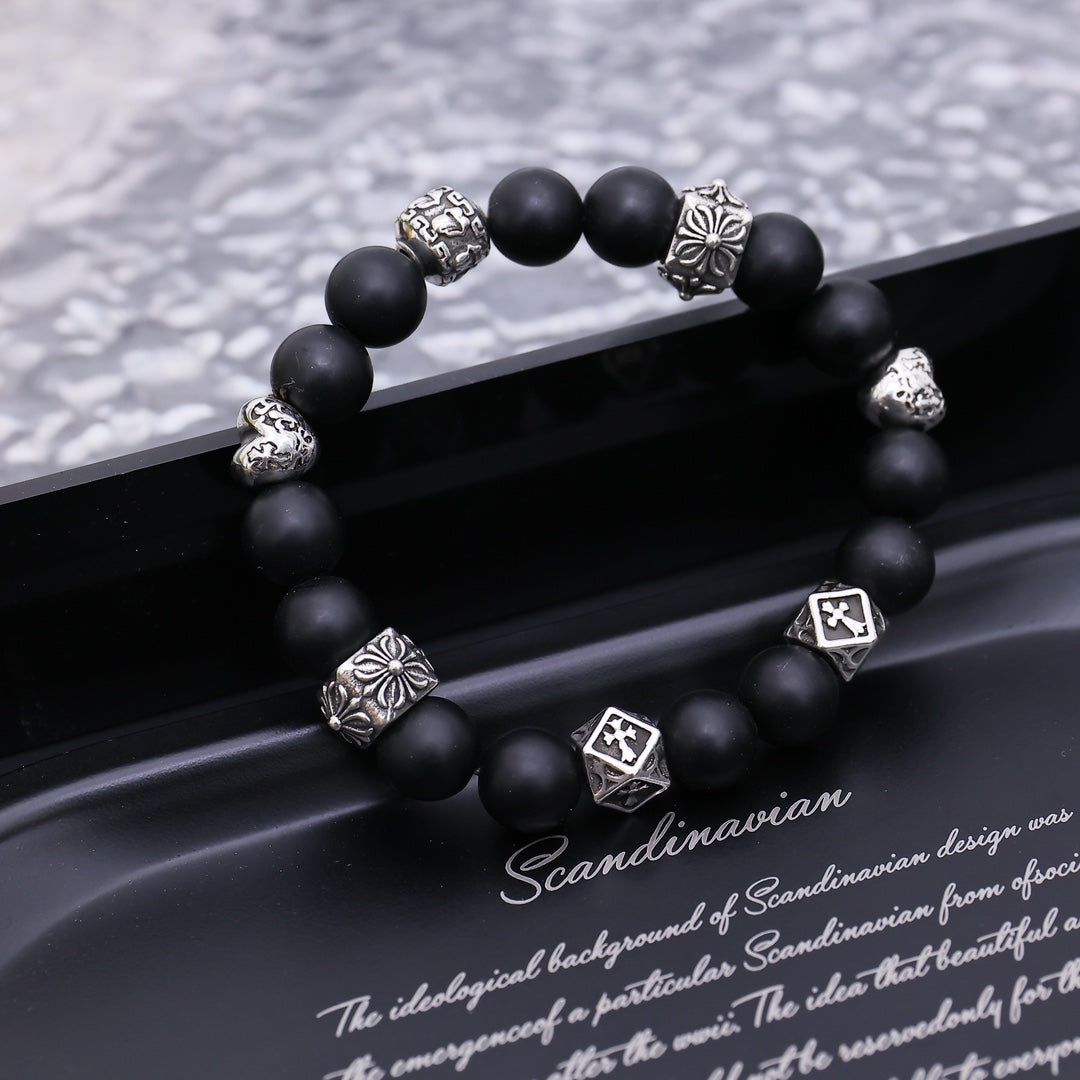 Chrome Hearts White Bead Cross Cluster Bracelet - album image 2