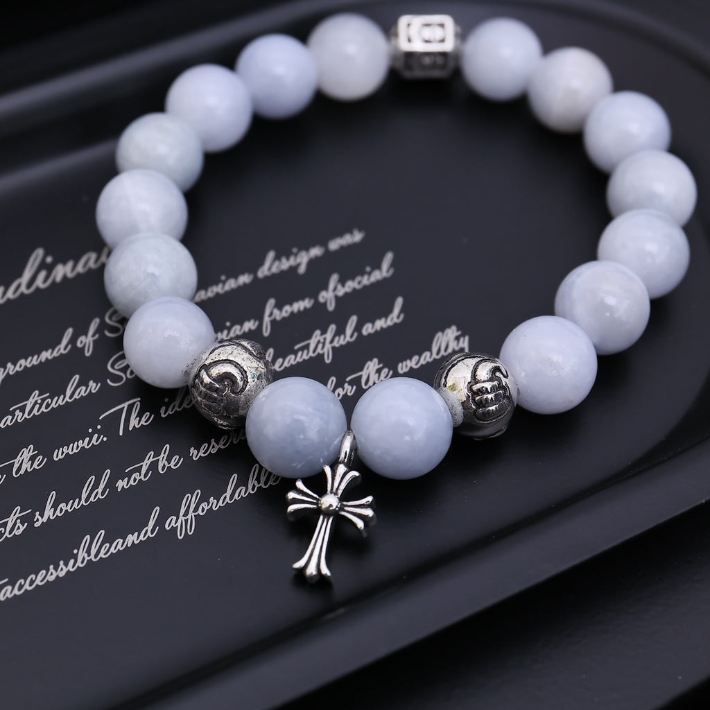 Chrome Hearts White Bead Cross Cluster Bracelet - album image 5
