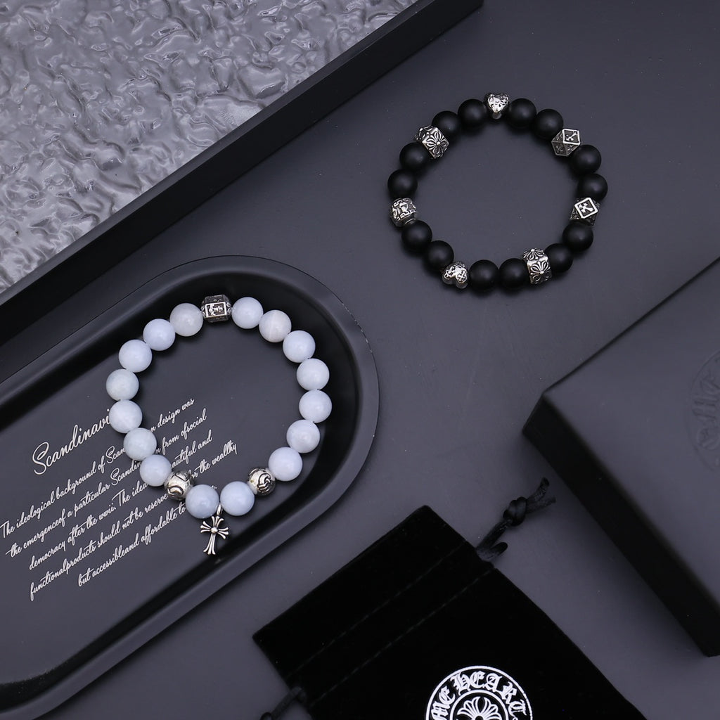 Chrome Hearts White Bead Cross Cluster Bracelet - album image 6