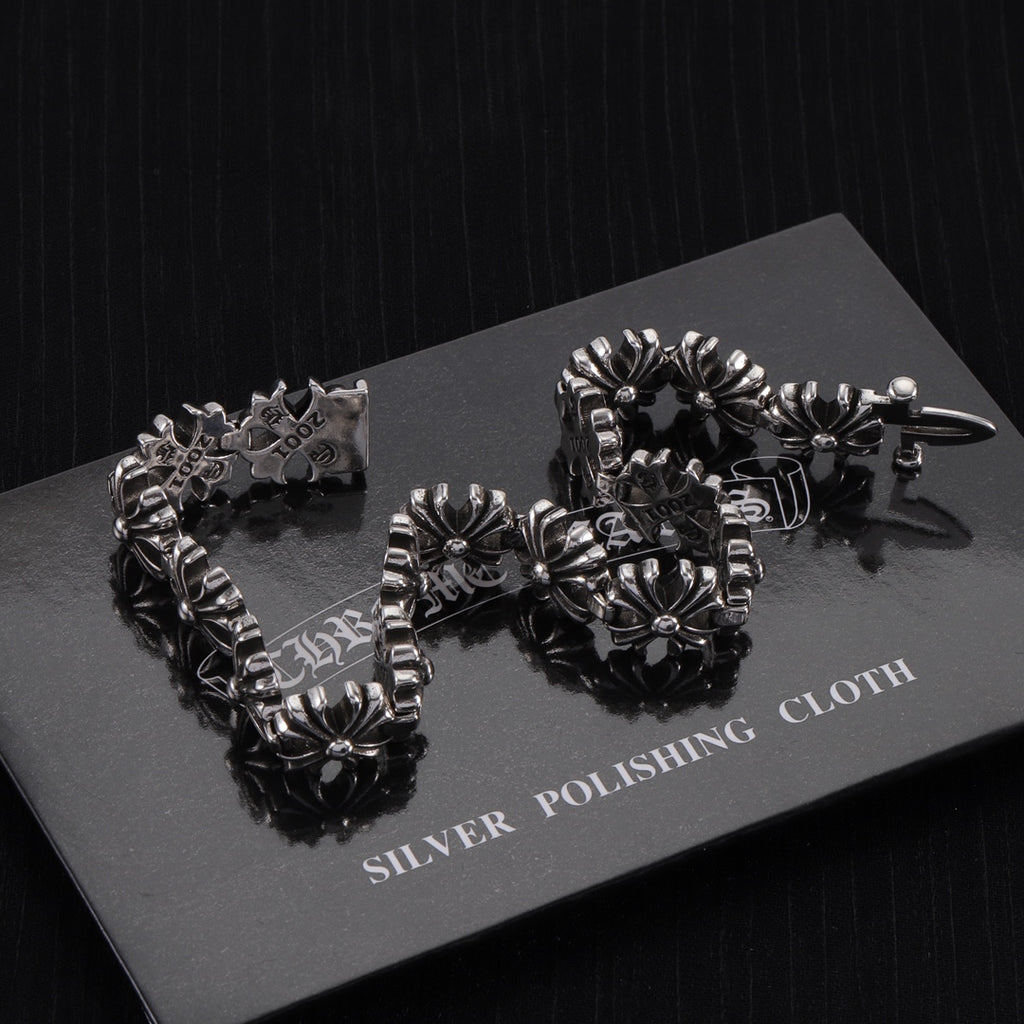 Chrome Hearts Silver-Tone Cross Link Bracelet - album image 4