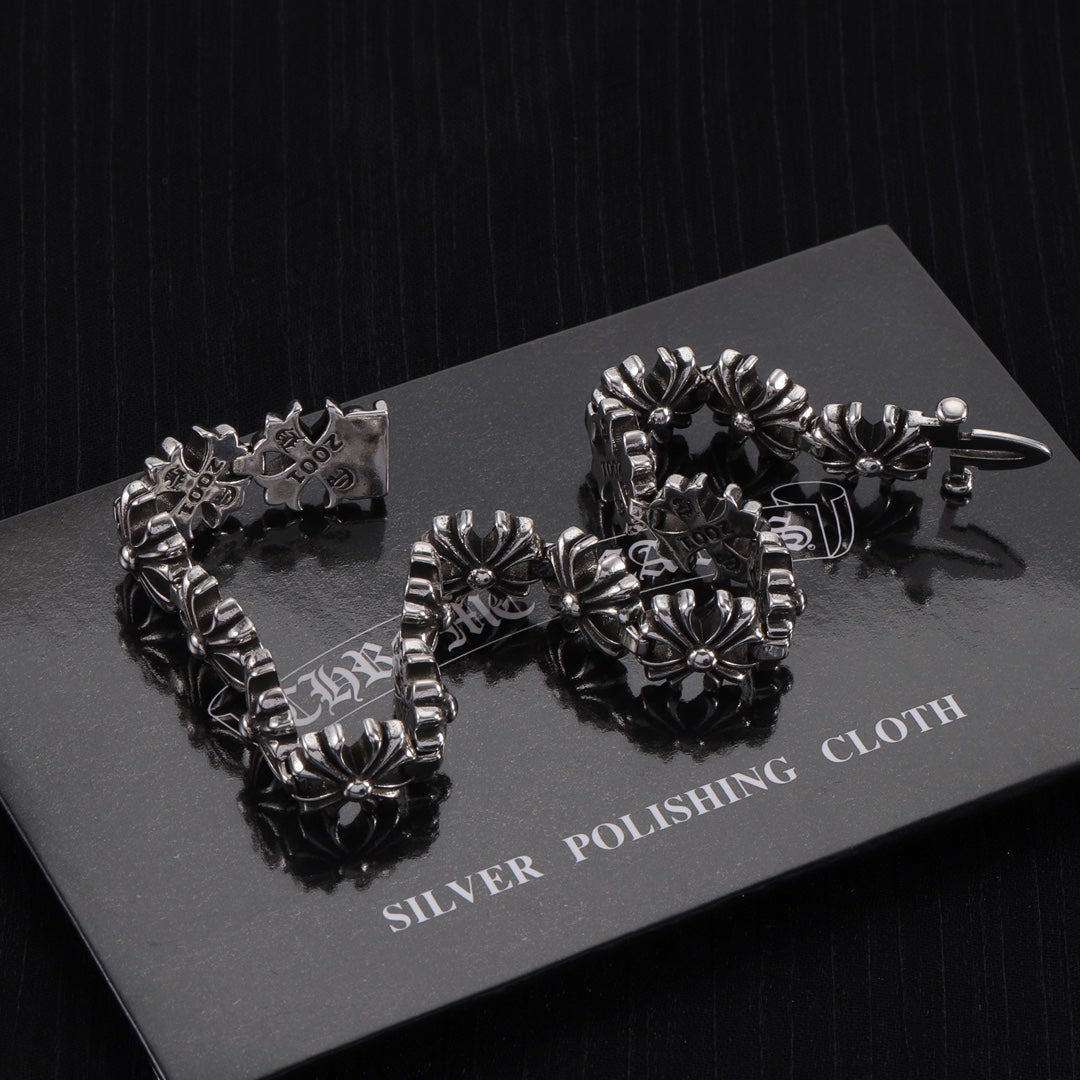 Chrome Hearts Silver-Tone Cross Link Bracelet - album image 4