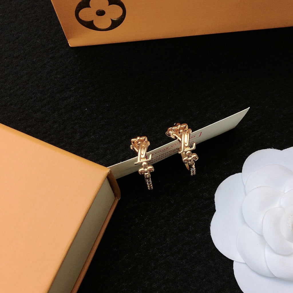 Louis Vuitton V Letter LV Letter Stud Earrings - album image 3