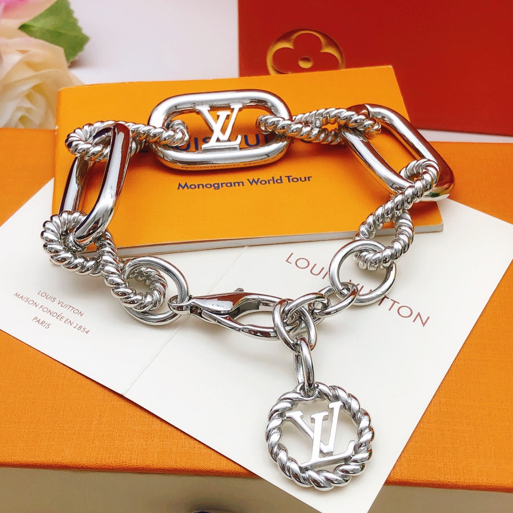 Louis Vuitton Silver-Tone Openwork Twisted Bracelet - album image 2