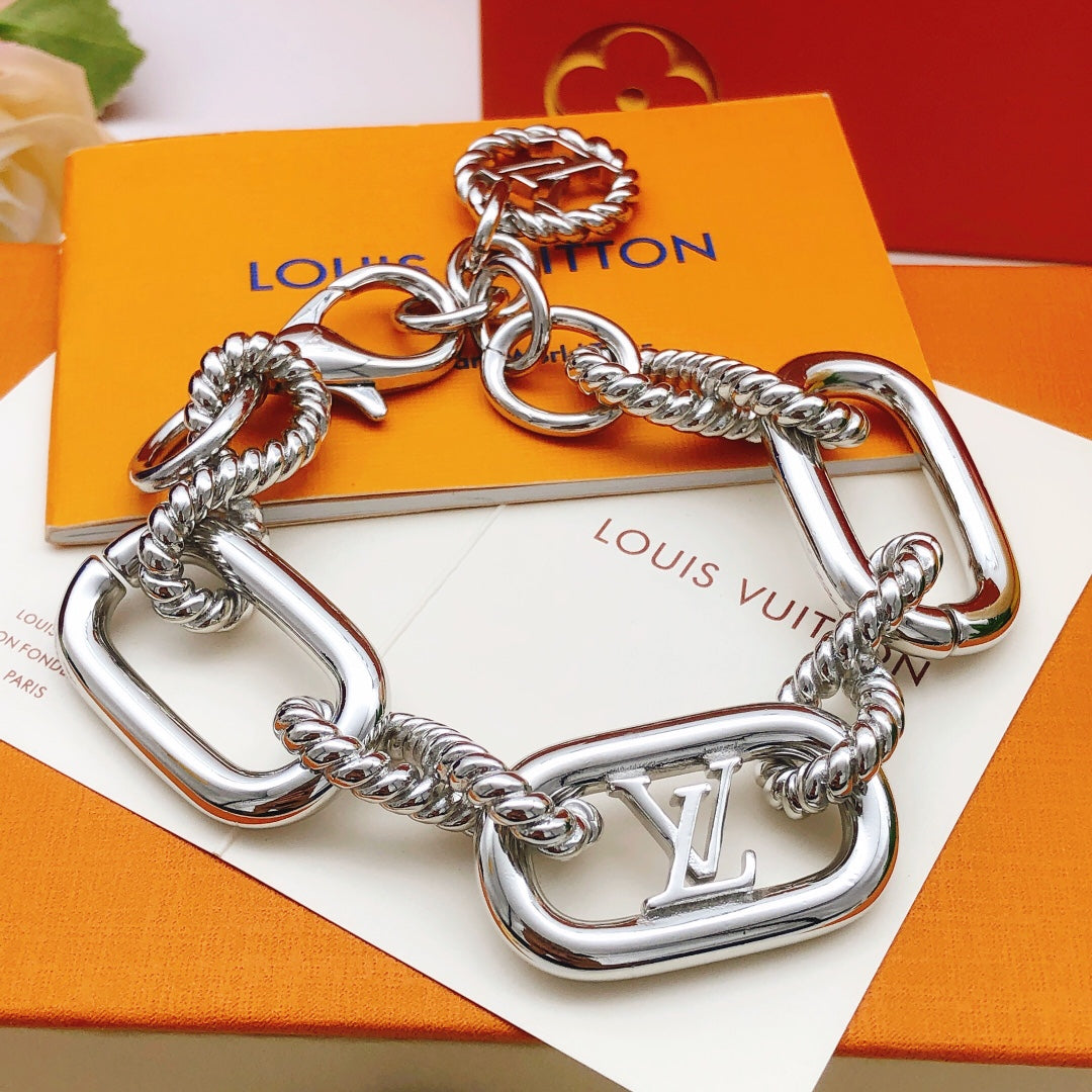 Louis Vuitton Silver-Tone Openwork Twisted Bracelet - album image 1