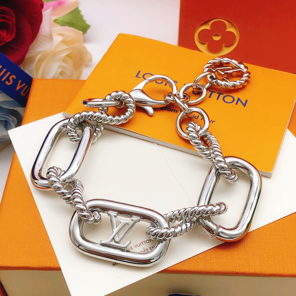 Louis Vuitton Silver-Tone Openwork Twisted Bracelet - album image 3