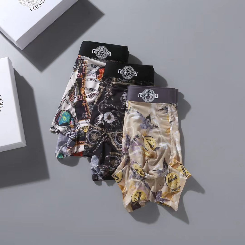 Versace baroque pattern mix boxer briefs - view 5