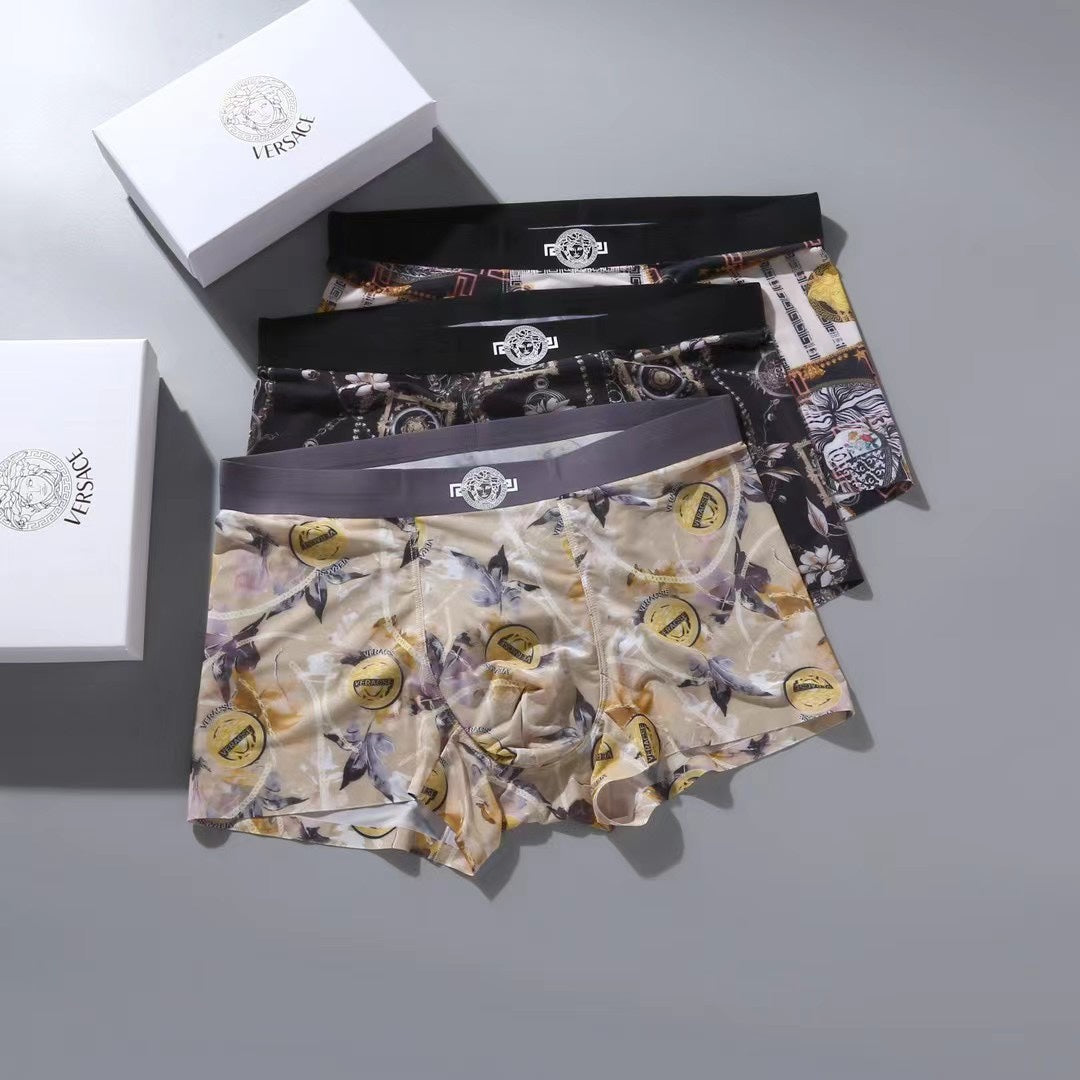 Versace baroque pattern mix boxer briefs - view 1
