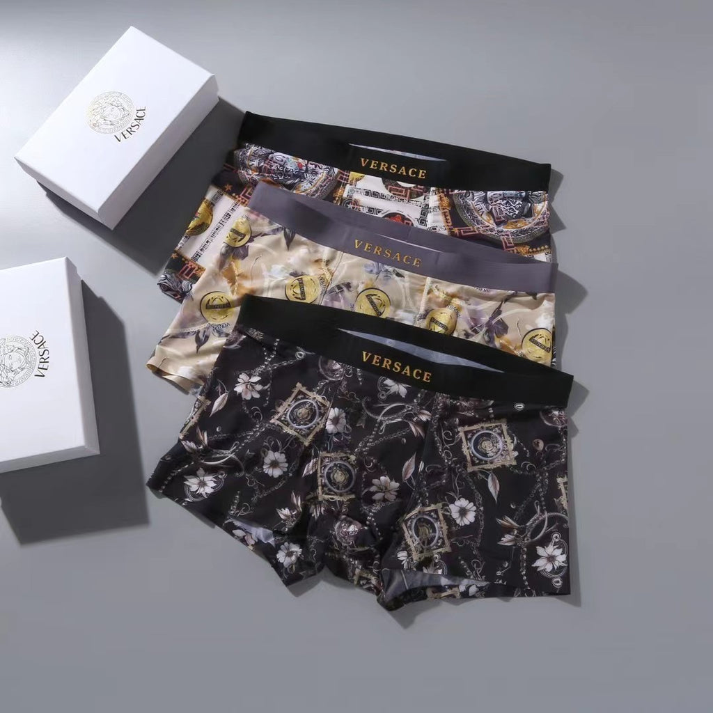 Versace ornate multicolor print boxer briefs - view 3