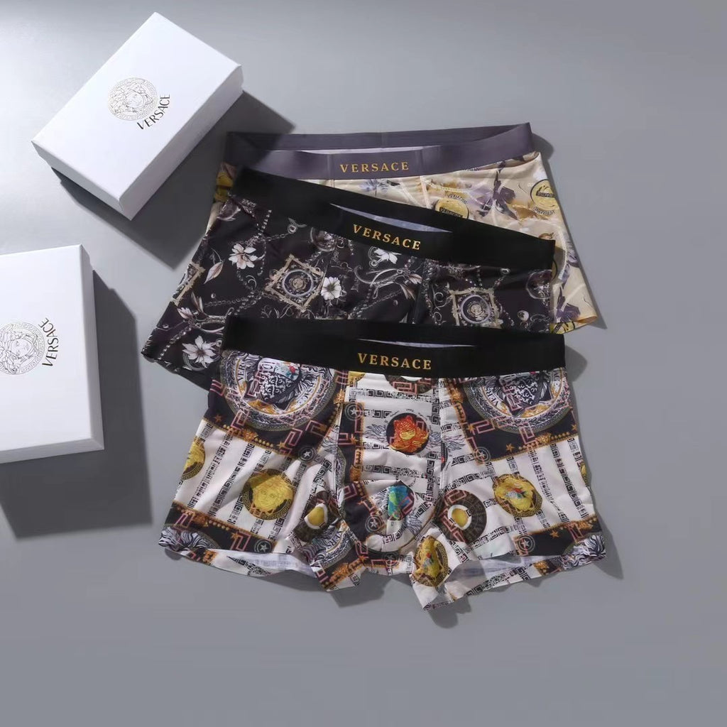 Versace ornate multicolor print boxer briefs - view 1