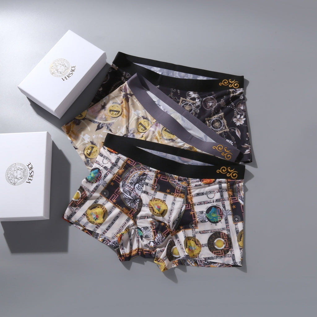 Versace ornate gold print boxer briefs - view 4