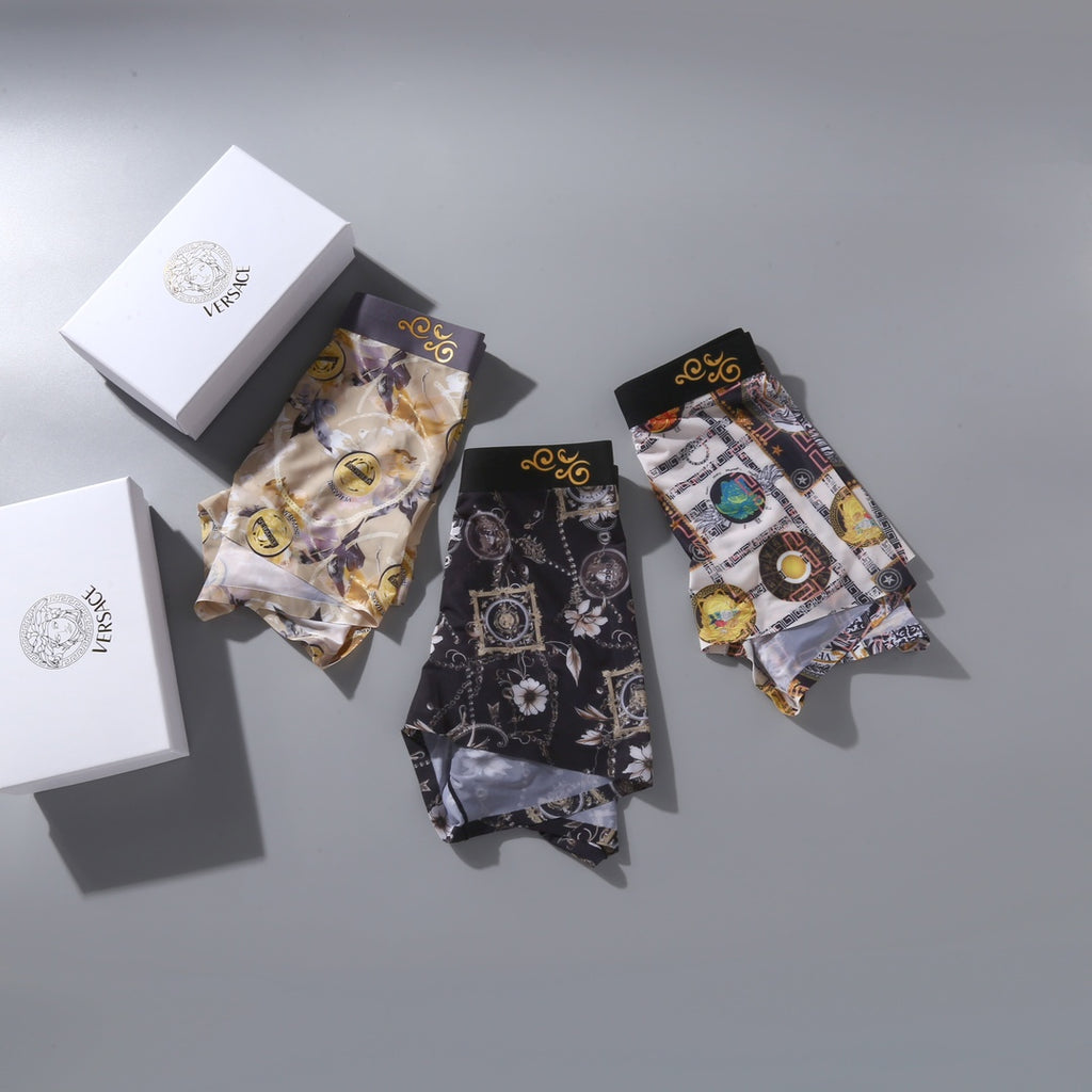 Versace ornate gold print boxer briefs - view 6