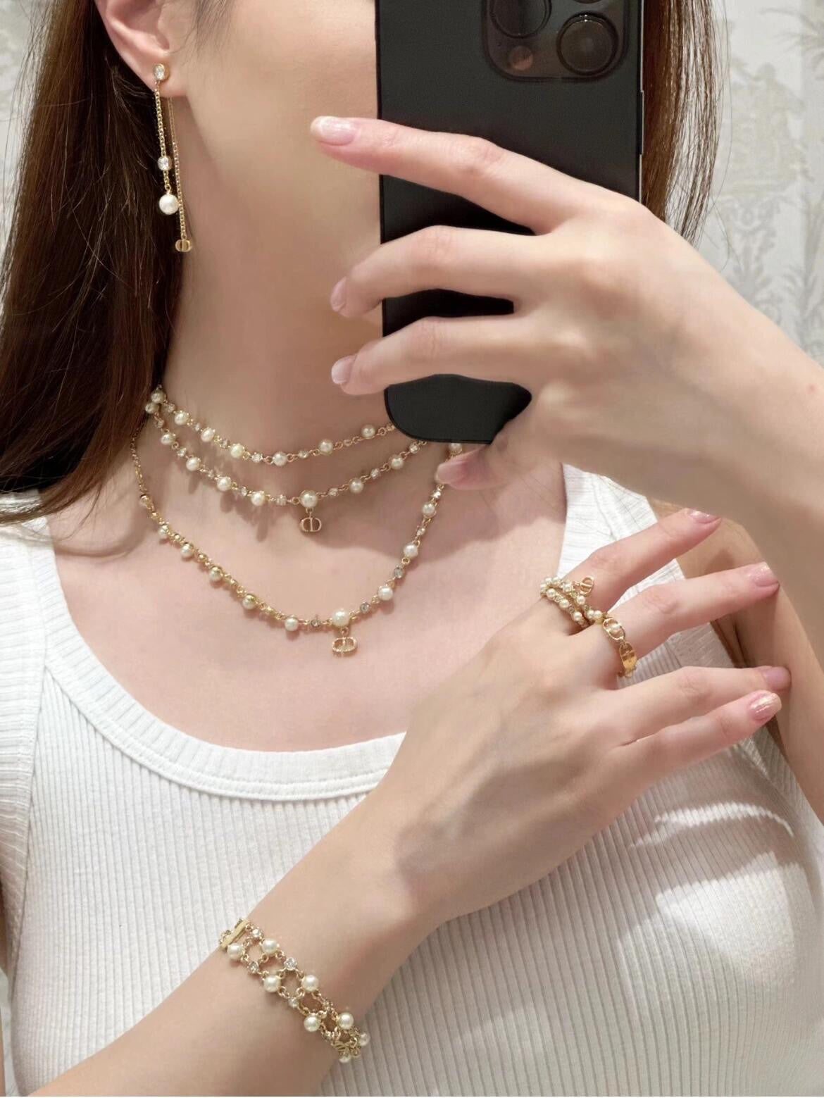 Dior Double-Strand Pearl-Look Crystal Necklace - product image 8