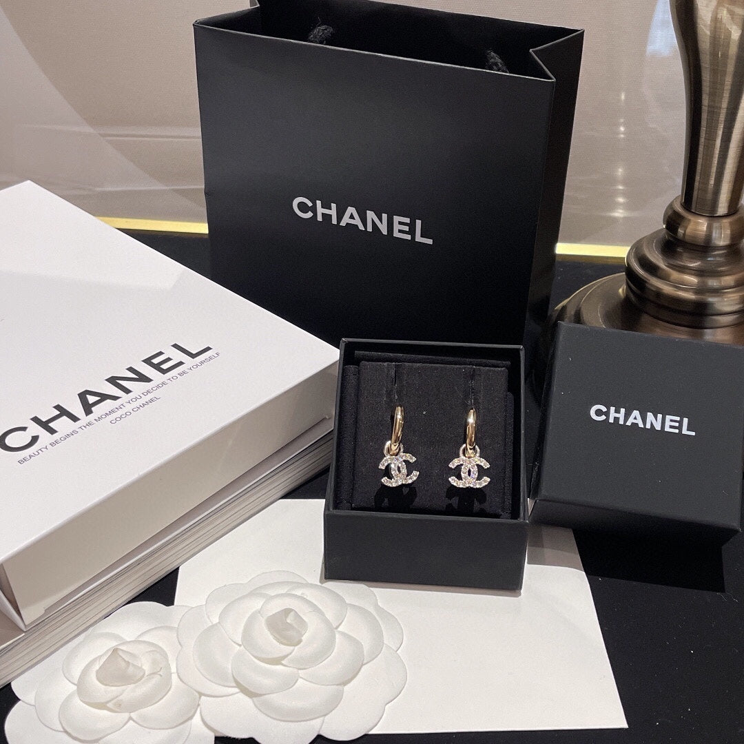 Chanel Silver-Tone Crystal Accent Earrings - album image 3