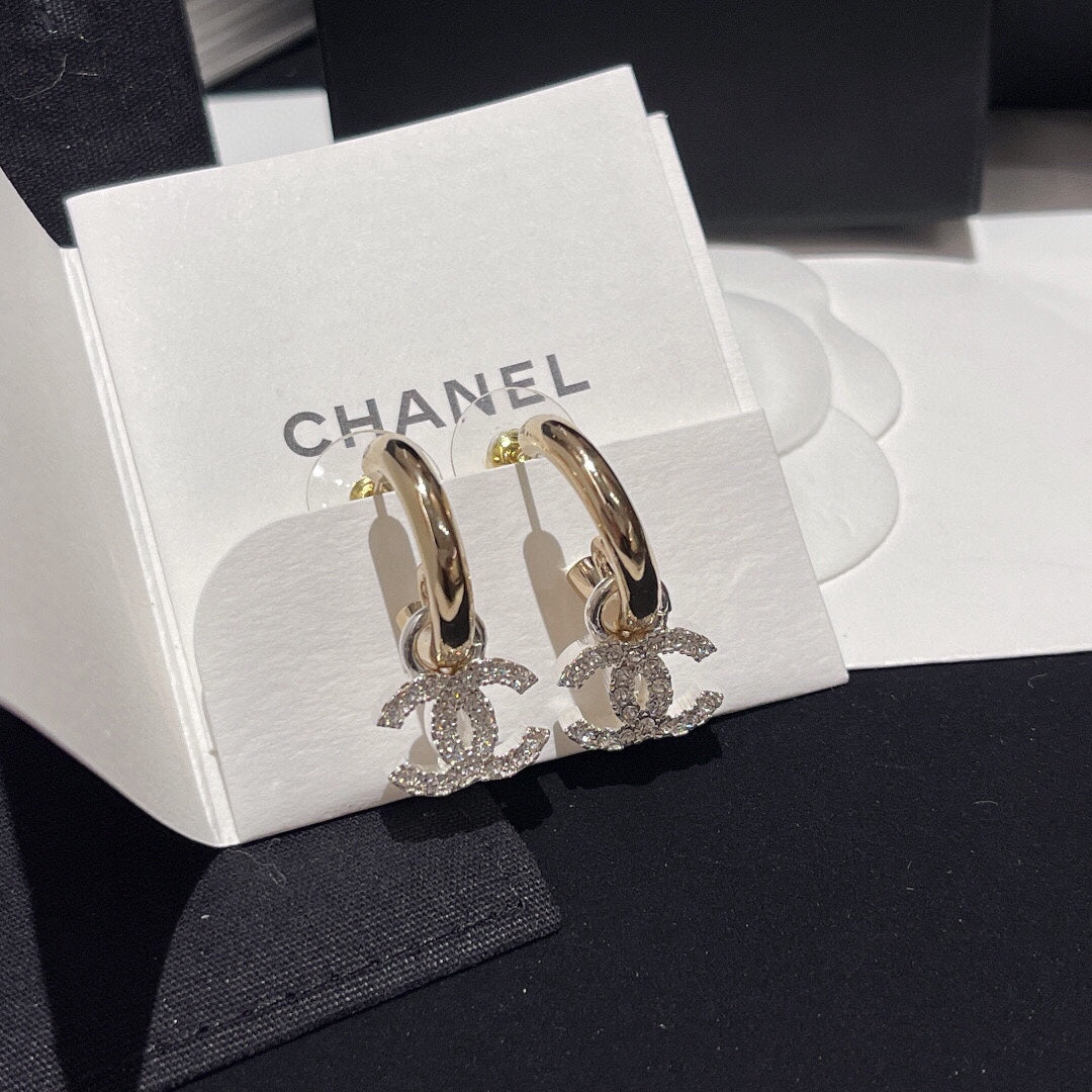 Chanel Silver-Tone Crystal Accent Earrings - album image 7