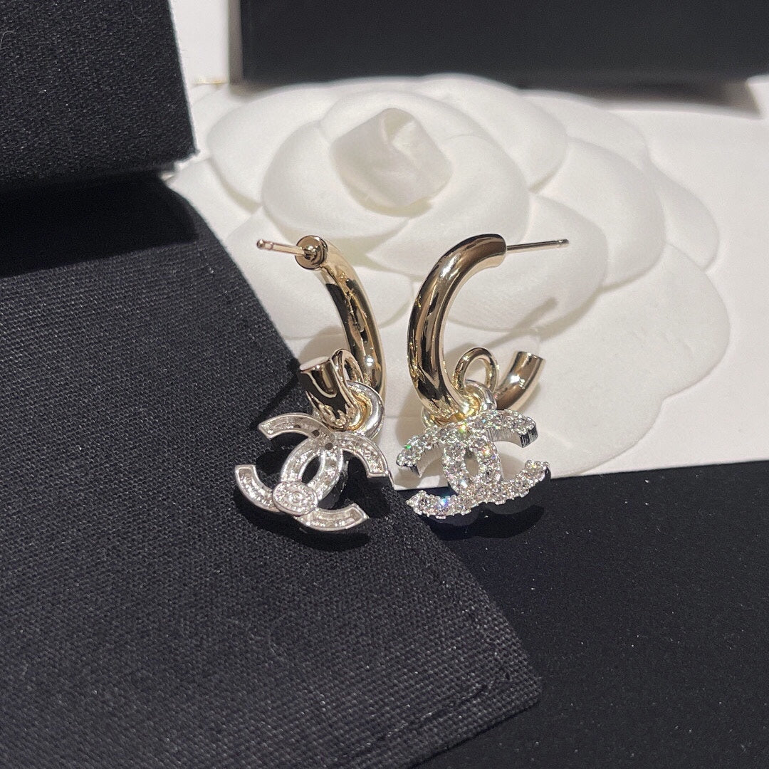 Chanel Silver-Tone Crystal Accent Earrings - album image 6