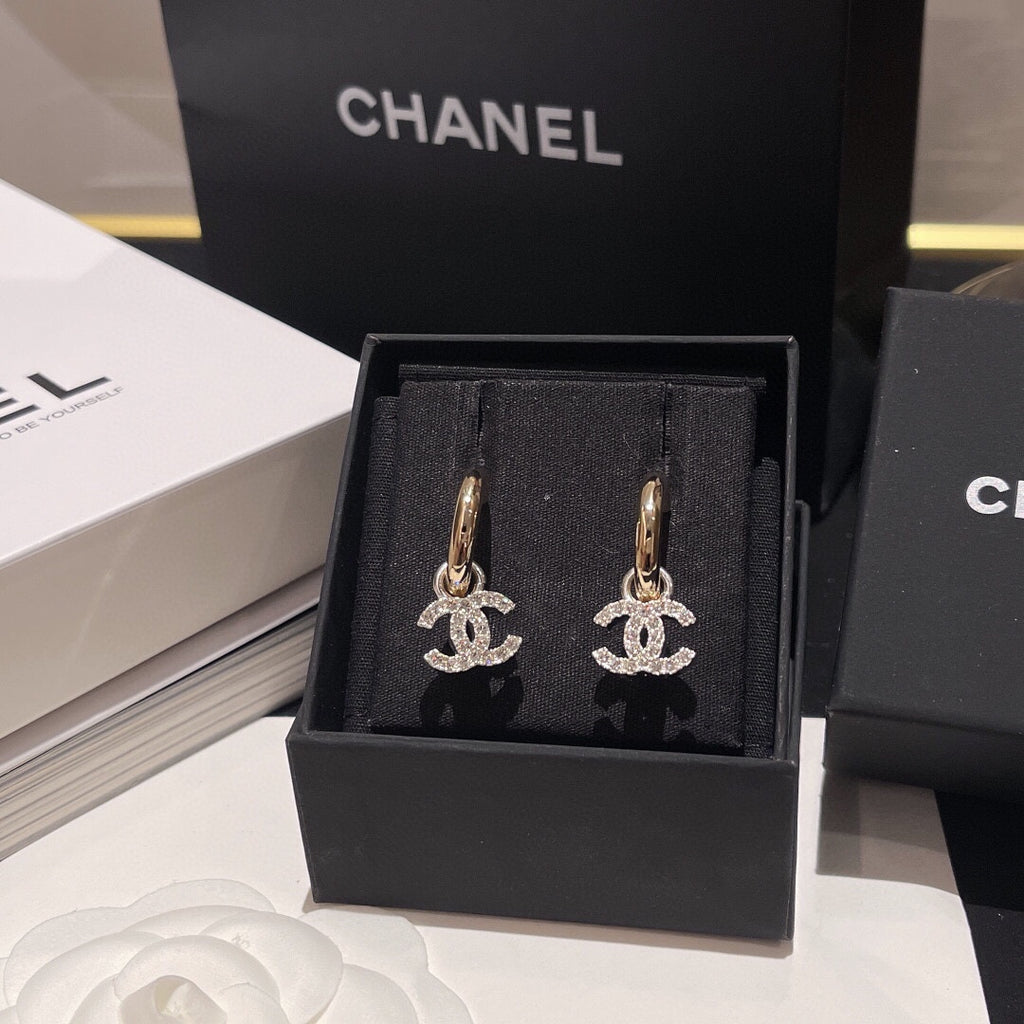Chanel Silver-Tone Crystal Accent Earrings - album image 4