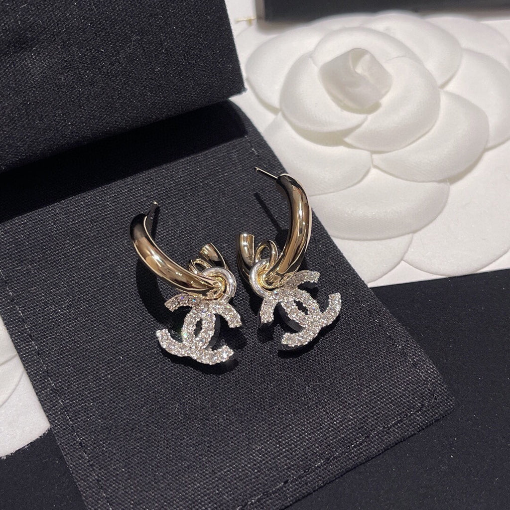 Chanel Silver-Tone Crystal Accent Earrings - album image 5
