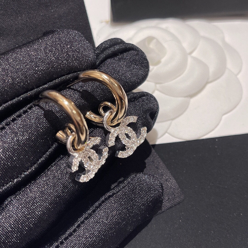 Chanel Silver-Tone Crystal Accent Earrings - album image 1