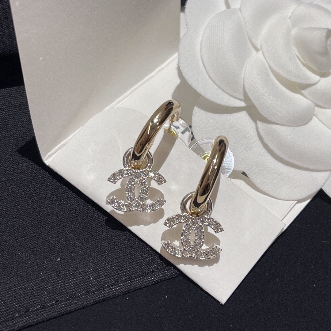 Chanel Silver-Tone Crystal Accent Earrings - album image 8