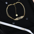 Dior Crystal Letter Double-Chain Necklace - product image 1