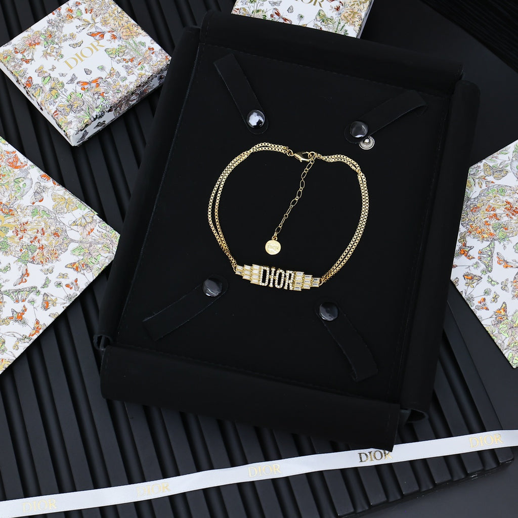 Dior Crystal Letter Double-Chain Necklace - product image 5