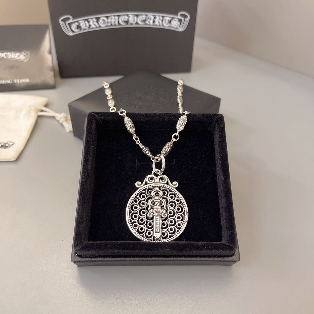 Chrome Hearts Round Cross Relief Medallion Necklace - album image 1