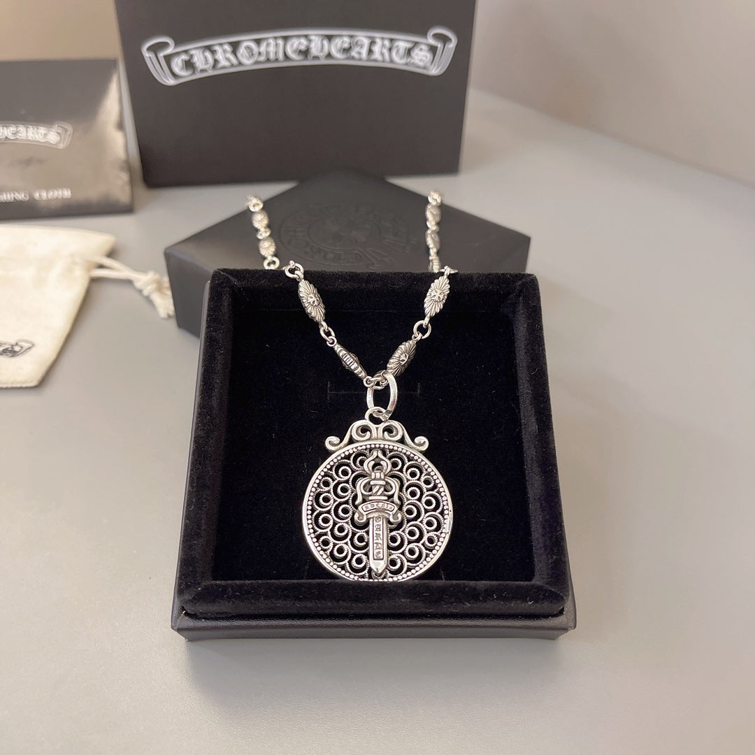 Chrome Hearts Round Cross Relief Medallion Necklace - album image 1