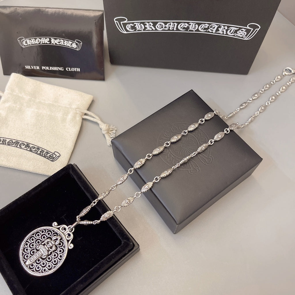 Chrome Hearts Round Cross Relief Medallion Necklace - album image 7