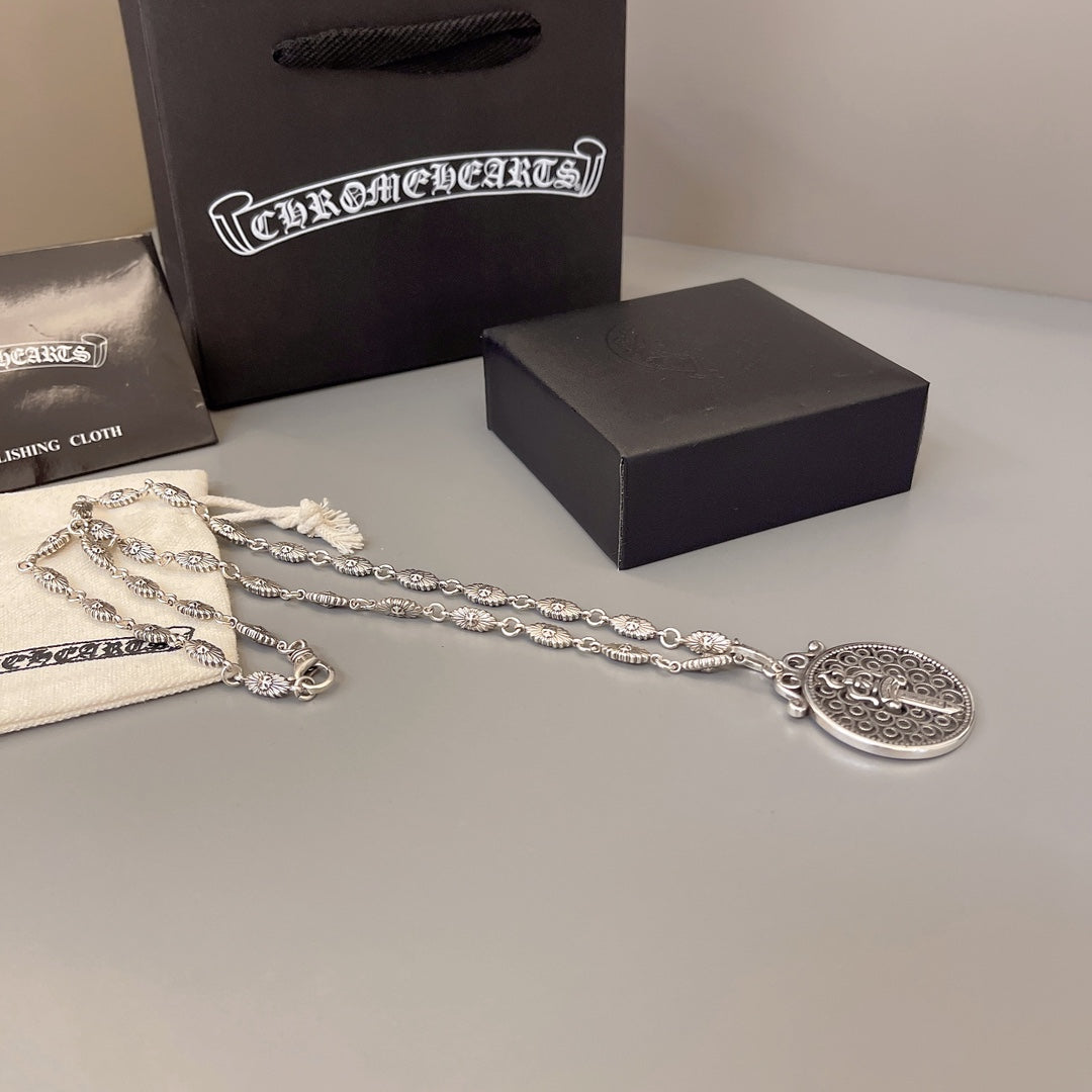 Chrome Hearts Round Cross Relief Medallion Necklace - album image 9
