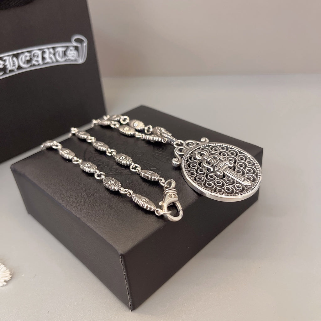 Chrome Hearts Round Cross Relief Medallion Necklace - album image 2