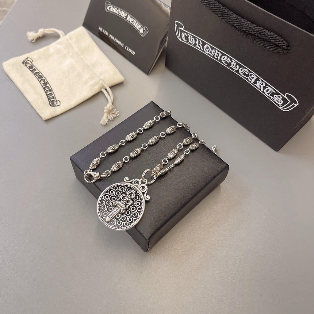 Chrome Hearts Round Cross Relief Medallion Necklace - album image 5