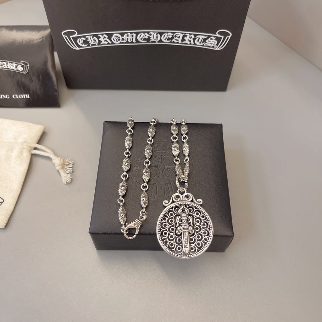 Chrome Hearts Round Cross Relief Medallion Necklace - album image 4