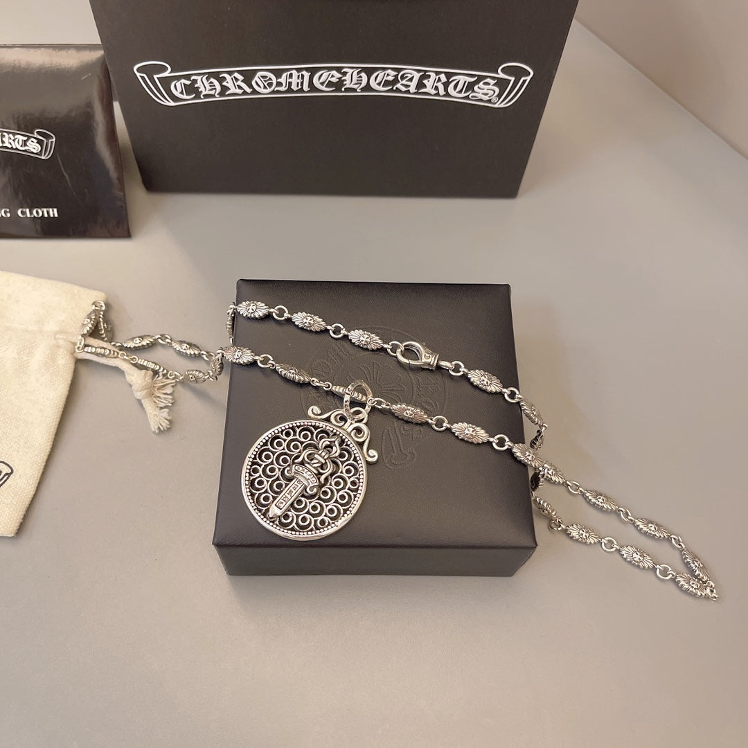 Chrome Hearts Round Cross Relief Medallion Necklace - album image 3