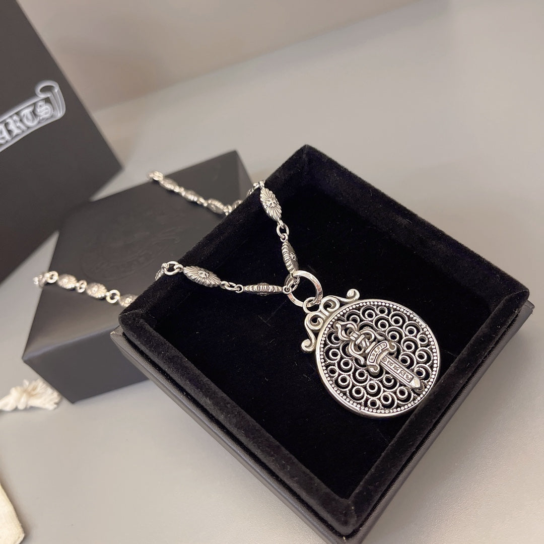 Chrome Hearts Round Cross Relief Medallion Necklace - album image 6