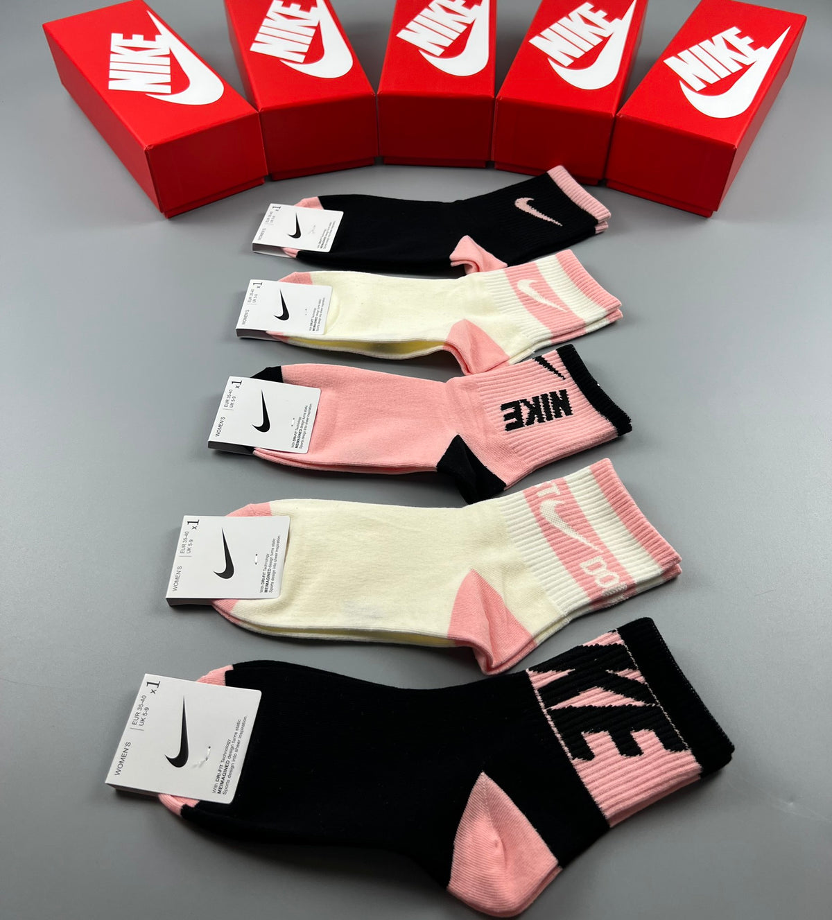 Nike pink black graphic mix socks, image 9