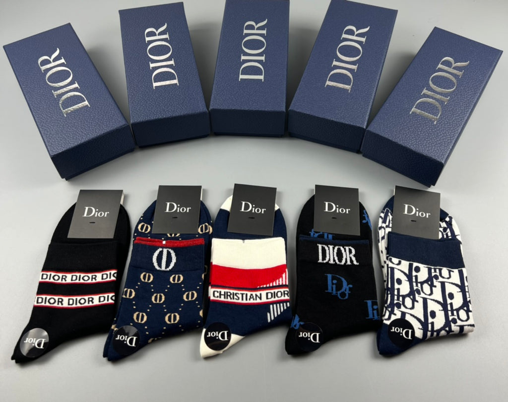 Dior mixed band monograms crew socks - view 1