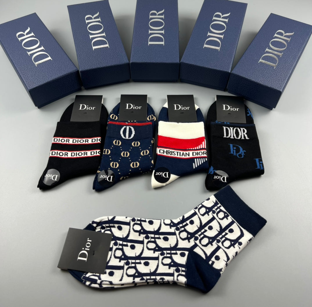 Dior mixed band monograms crew socks - view 5